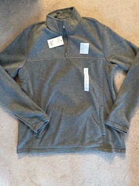 croft & barrow Men's Heather Gray Quarter-Zip Pullover